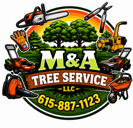M&A Tree Service Customer Window or Helmet Decal economy non-reflective decal
