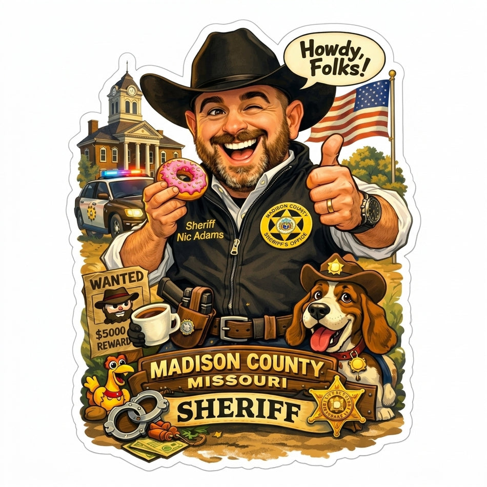Madison County Sheriff Window/Helmet Decal or MAGNET (sqd.1)