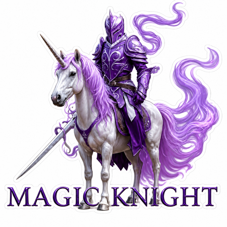 Magic Knight Horse Customer Window or Helmet Decal economy non-reflective decal