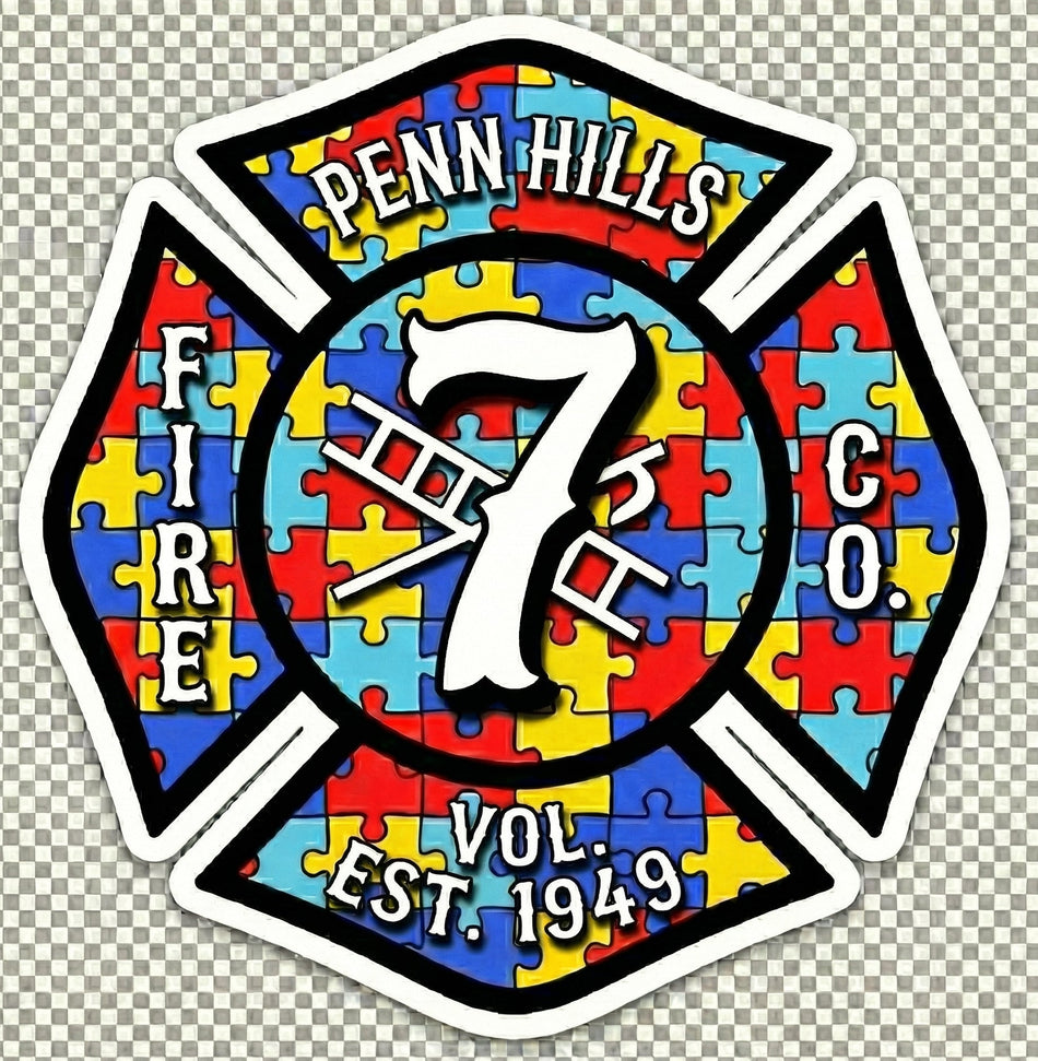 Penn Hills 7 Maltese Cross Window or Helmet Decal Powercall