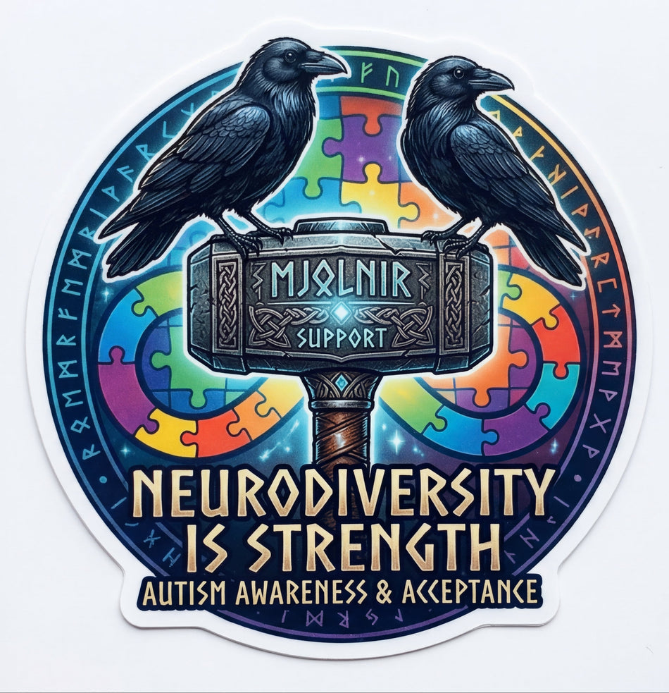 Autism Hammer Ravens Helmet Window/Helmet Decal or MAGNET