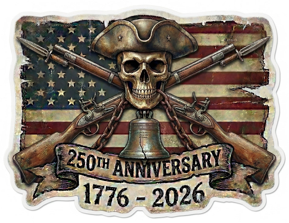 250th Rustic Flag 1776 2026 Window/Helmet Decal or MAGNET