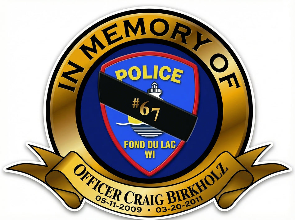 Officer Craig Birkholz Memorial Helmet Window or Helmet Decal