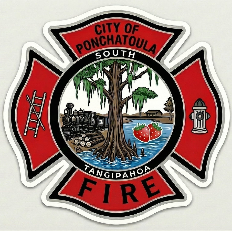 City of Ponchatoula FD Helmet Window or Helmet Decal