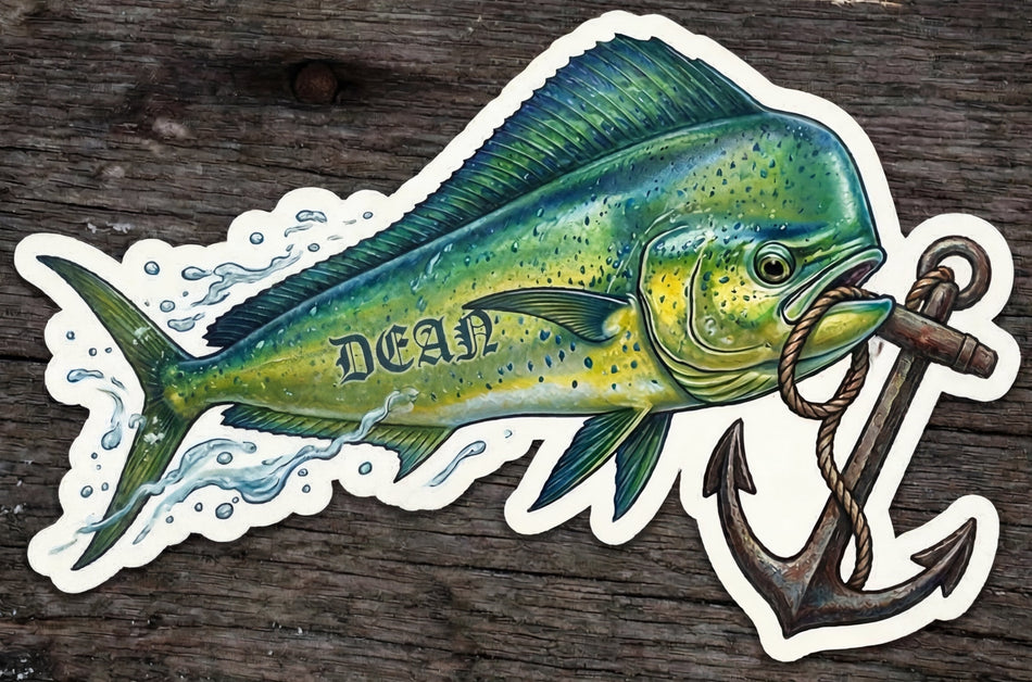 Dean Anchor Fish Window or Helmet Decal