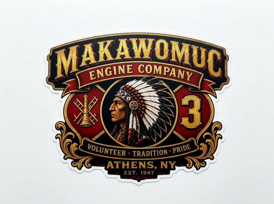 Makeawomuc Engine Company Window or Helmet Decal (rct.1)