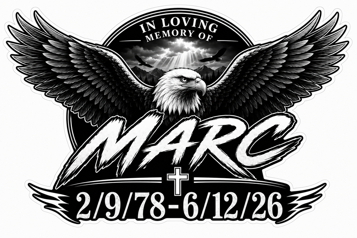 In Loving Memory of Marc Window or Helmet Decal economy bulk decal