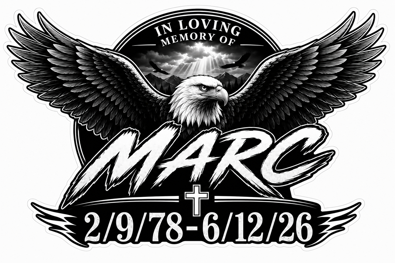 In Loving Memory of Marc Window or Helmet Decal economy bulk decal
