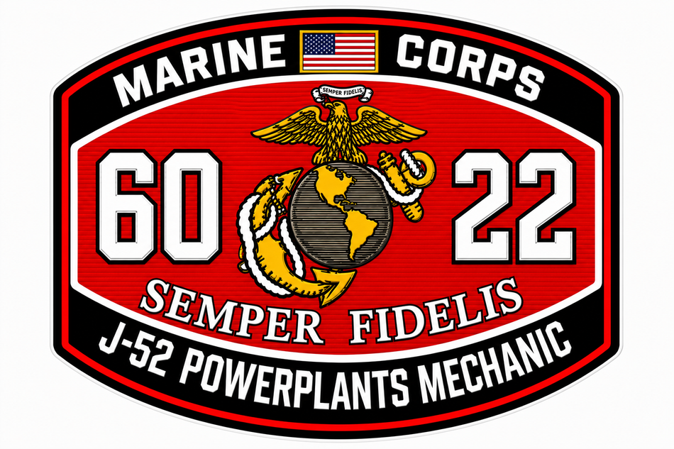 Marine Powerplant Mechanic Window or Helmet Decal (rct.1)