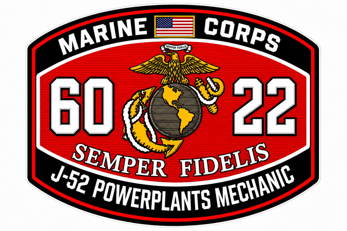 Marine Powerplant Mechanic Window or Helmet Decal economy bulk decal