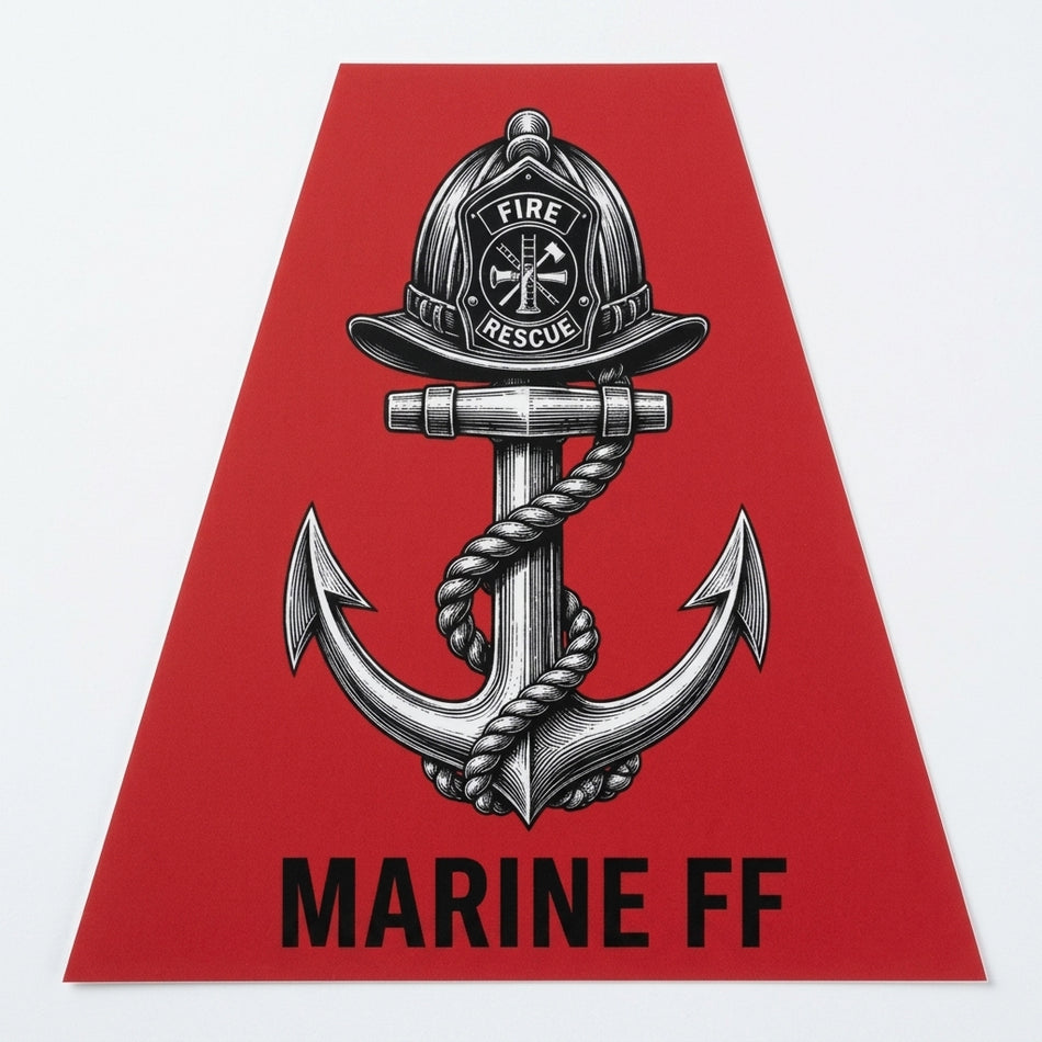 Marine Firefighter Custom Reflective Trapezoid Decal