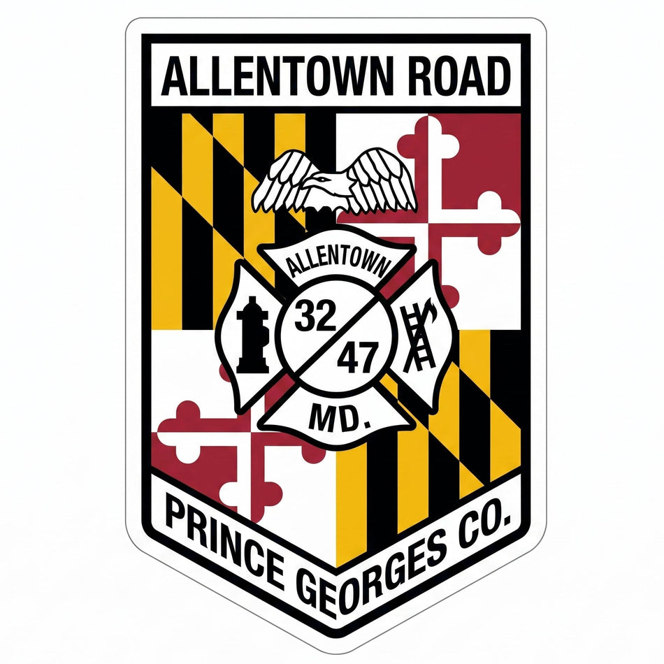 Maryland Allentown Road Window/Helmet Decal or MAGNET (sqd.1)
