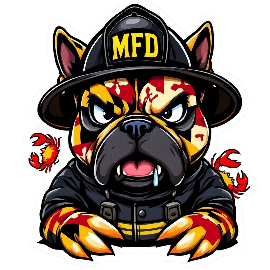 Firefighter Maryland Dog V1 Firefighter AI Generated Decal