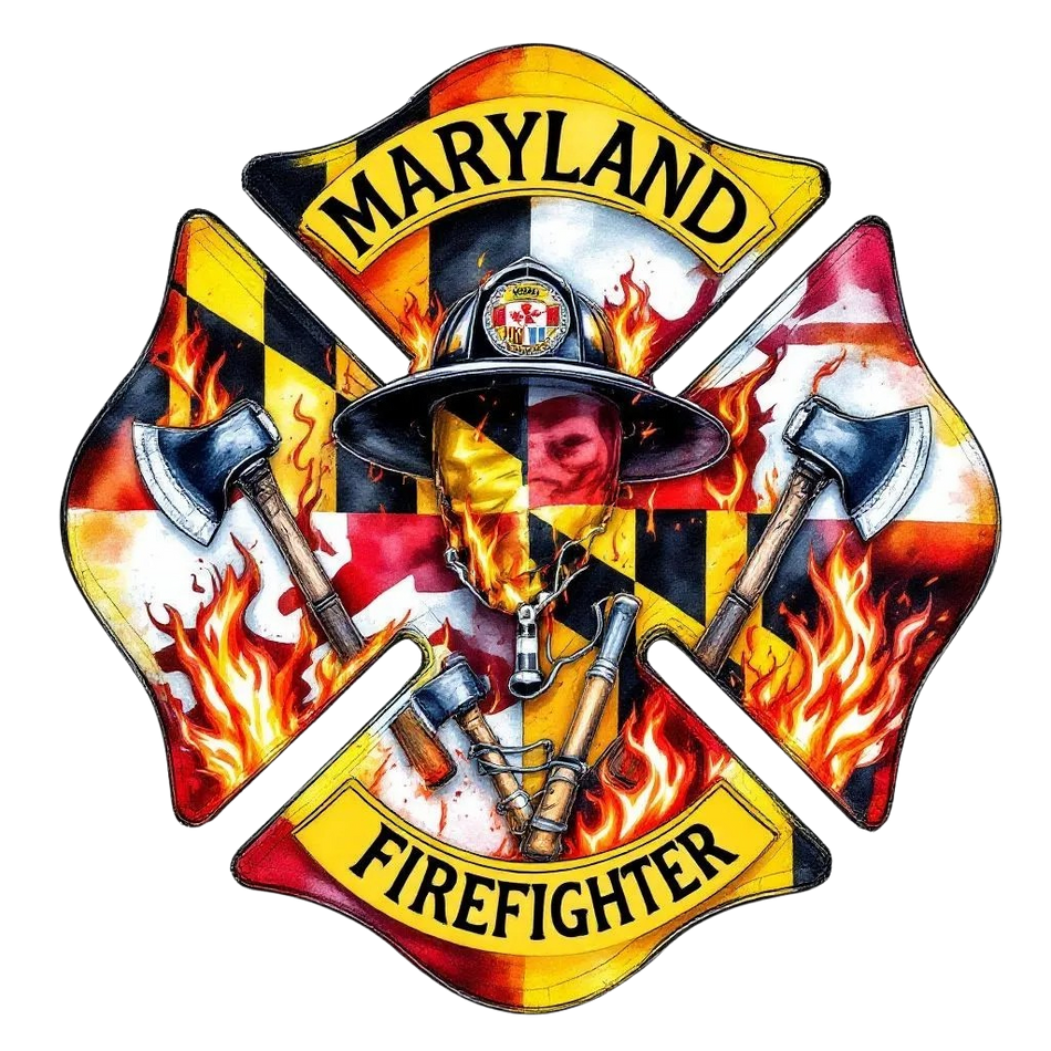Firefigher Maryland Maltese Cross AI Generated Decal