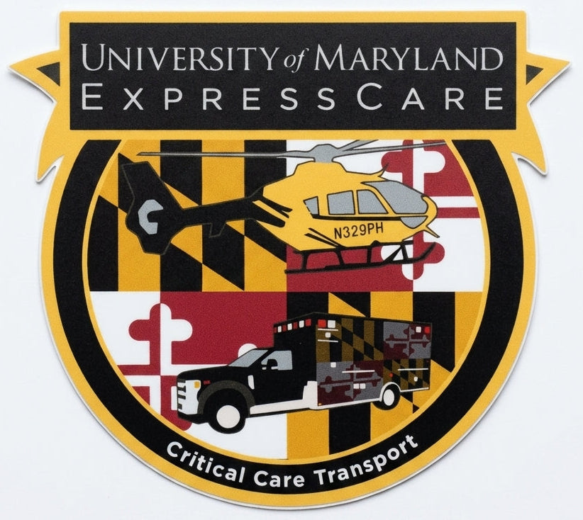 University of MD Express Care Window/Helmet Decal or MAGNET