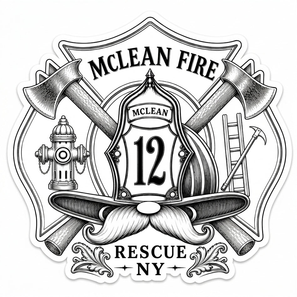 Mclean Fire 12 Rescue NY Window/Helmet Decal or MAGNET (sqd.1)