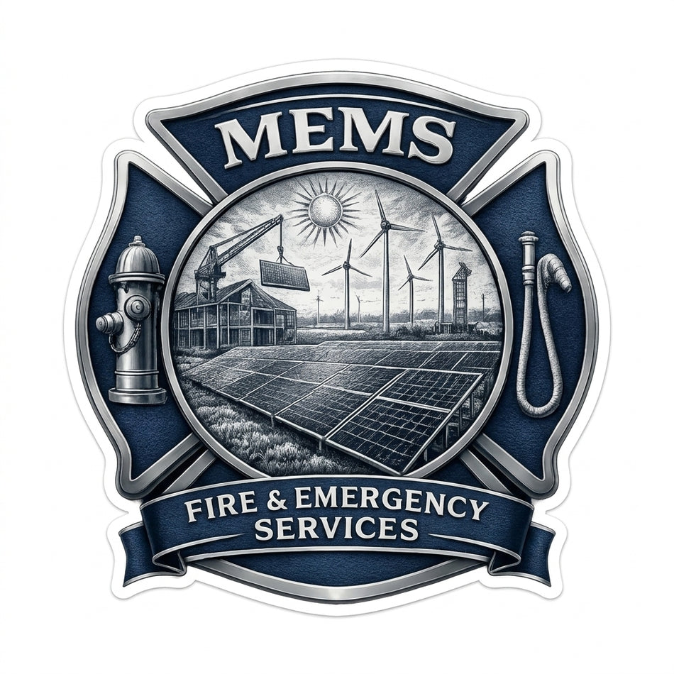 MEMS FIre Emergency Window/Helmet Decal or MAGNET (sqd.1)