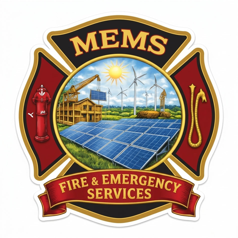 MEMS FIre Emergency V3 Window/Helmet Decal or MAGNET (sqd.1)