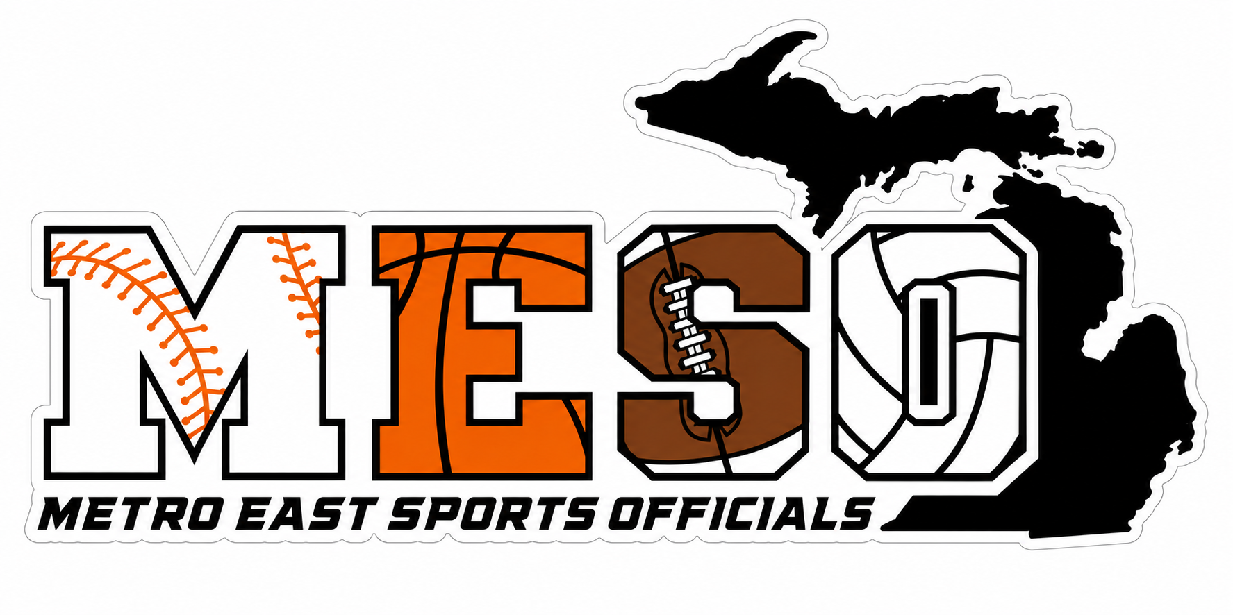 Metro East Sport Officials Custom Window or Helmet Decal economy bulk decal