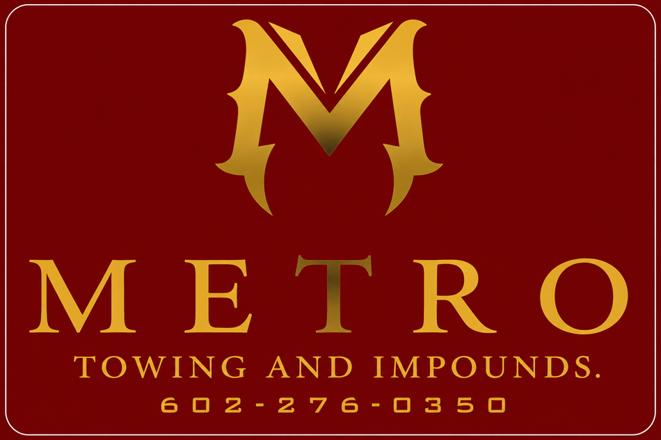 Metro Towing and Impounds Red Custom Window or Helmet Decal (rct.1)