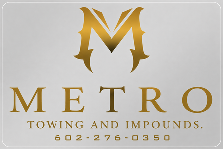 Metro Towing and Impounds Silver Custom Window or Helmet Decal economy bulk decal
