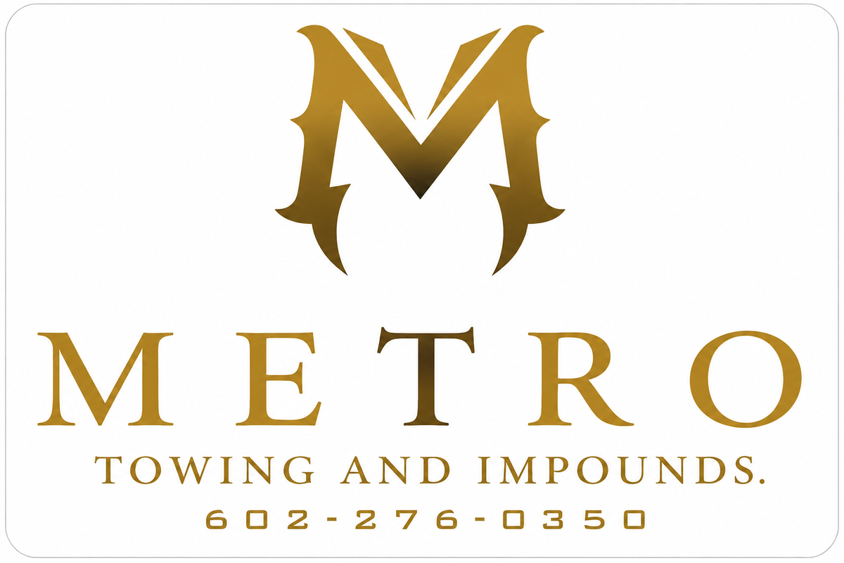 Metro Towing and Impounds White Custom Window or Helmet Decal economy bulk decal