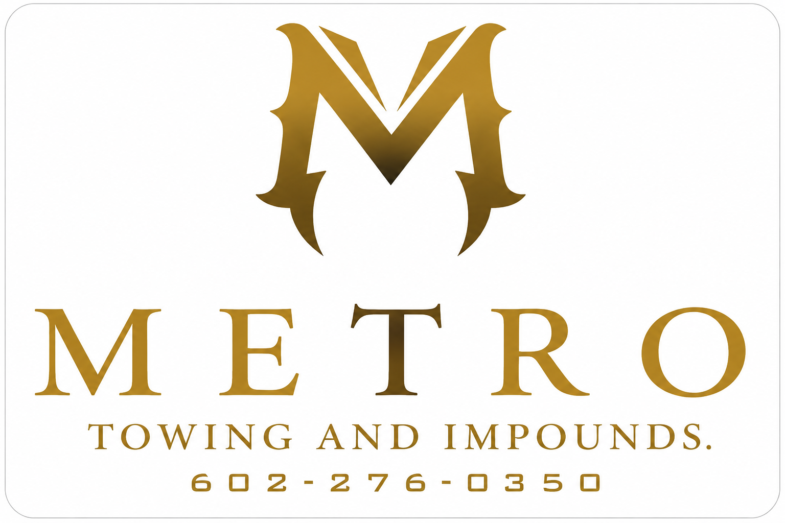 Metro Towing and Impounds White Custom Window or Helmet Decal economy bulk decal