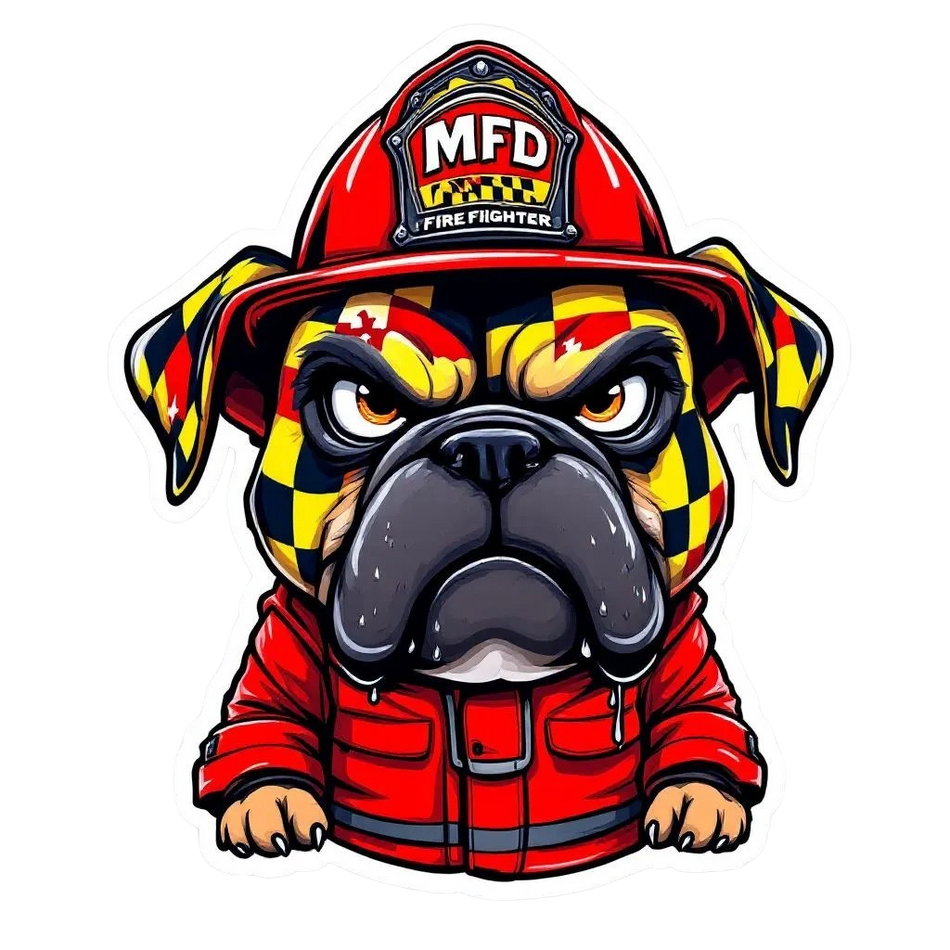 Firefighter Maryland Dog Red V3 Firefighter AI Generated Decal