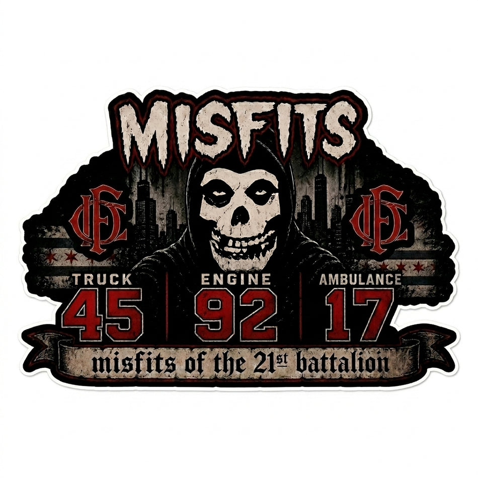 Misfits of the 21st Battalion Window or Helmet Decal