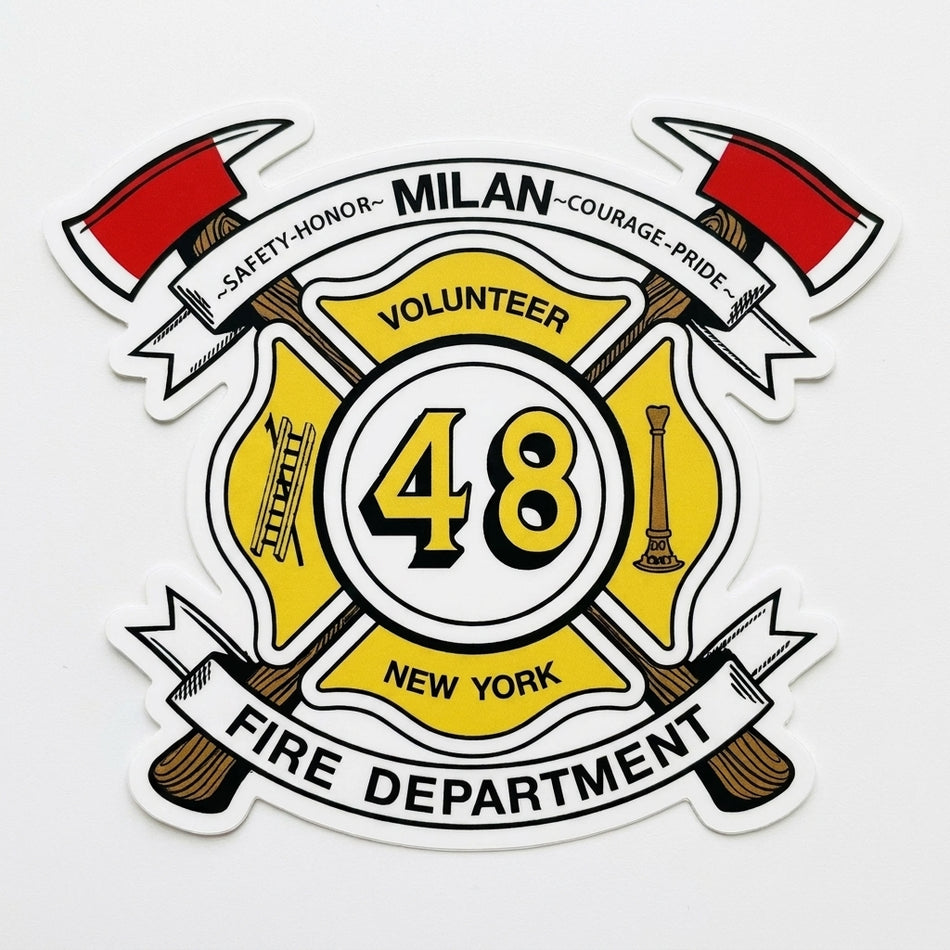 Milan Fire Department Window/Helmet Decal or MAGNET