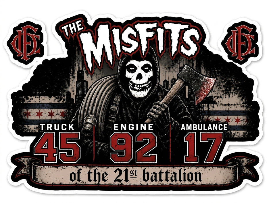 Misfits of 21st Batt. Window or Helmet Decal (rctd.1)
