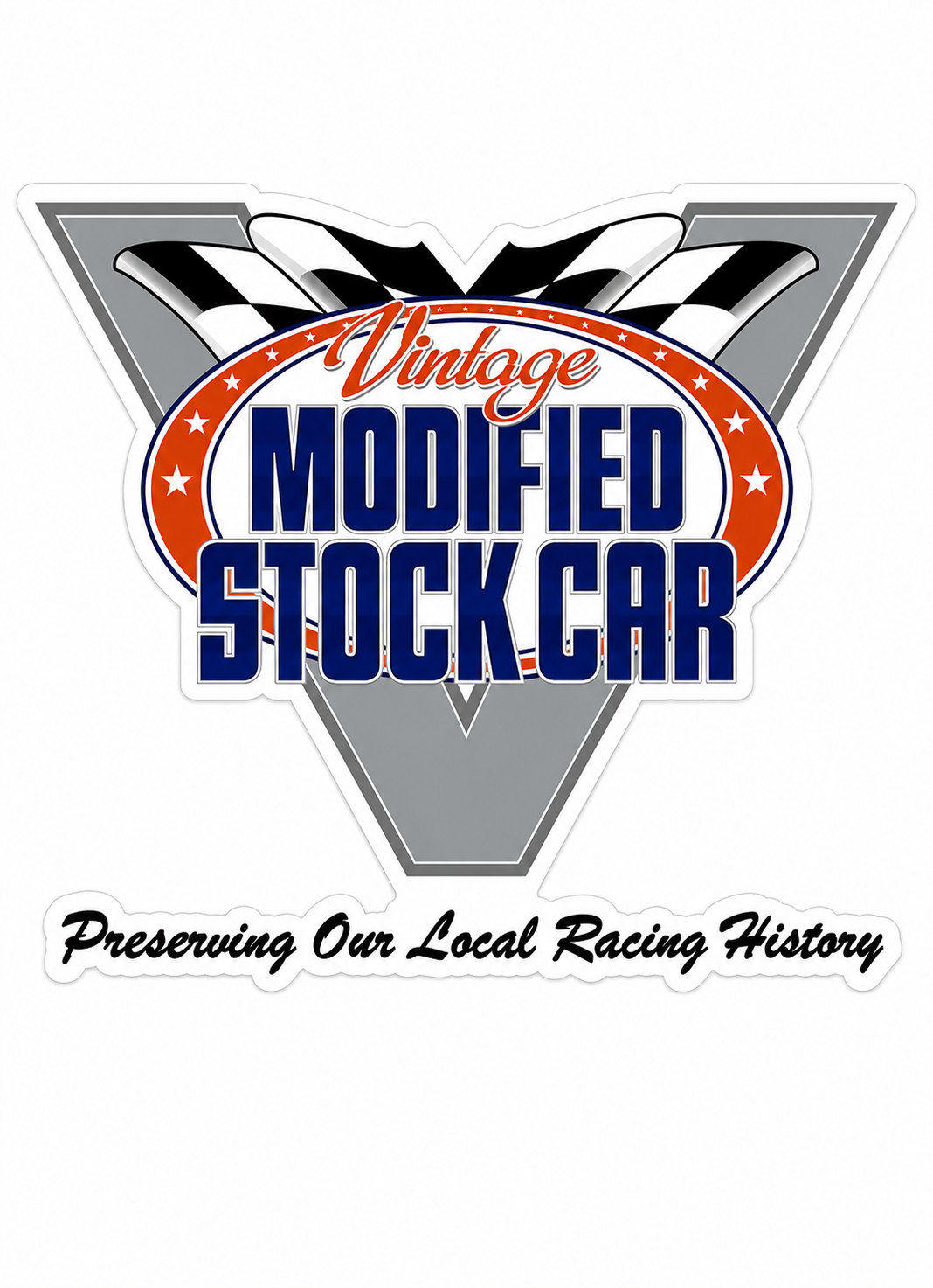 Vintage Modified Stock Car Customer Window or Helmet Decal economy non-reflective decal
