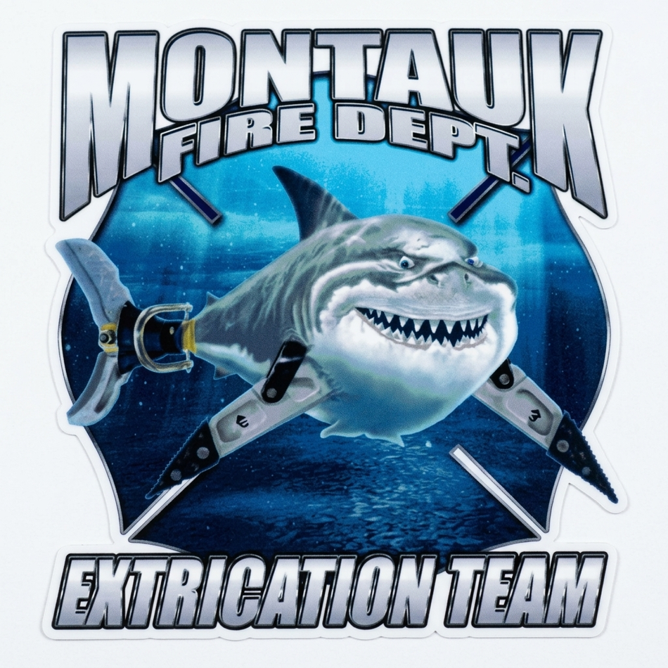 Montauk Fire Dept Window/Helmet Decal or MAGNET (sqd.1)