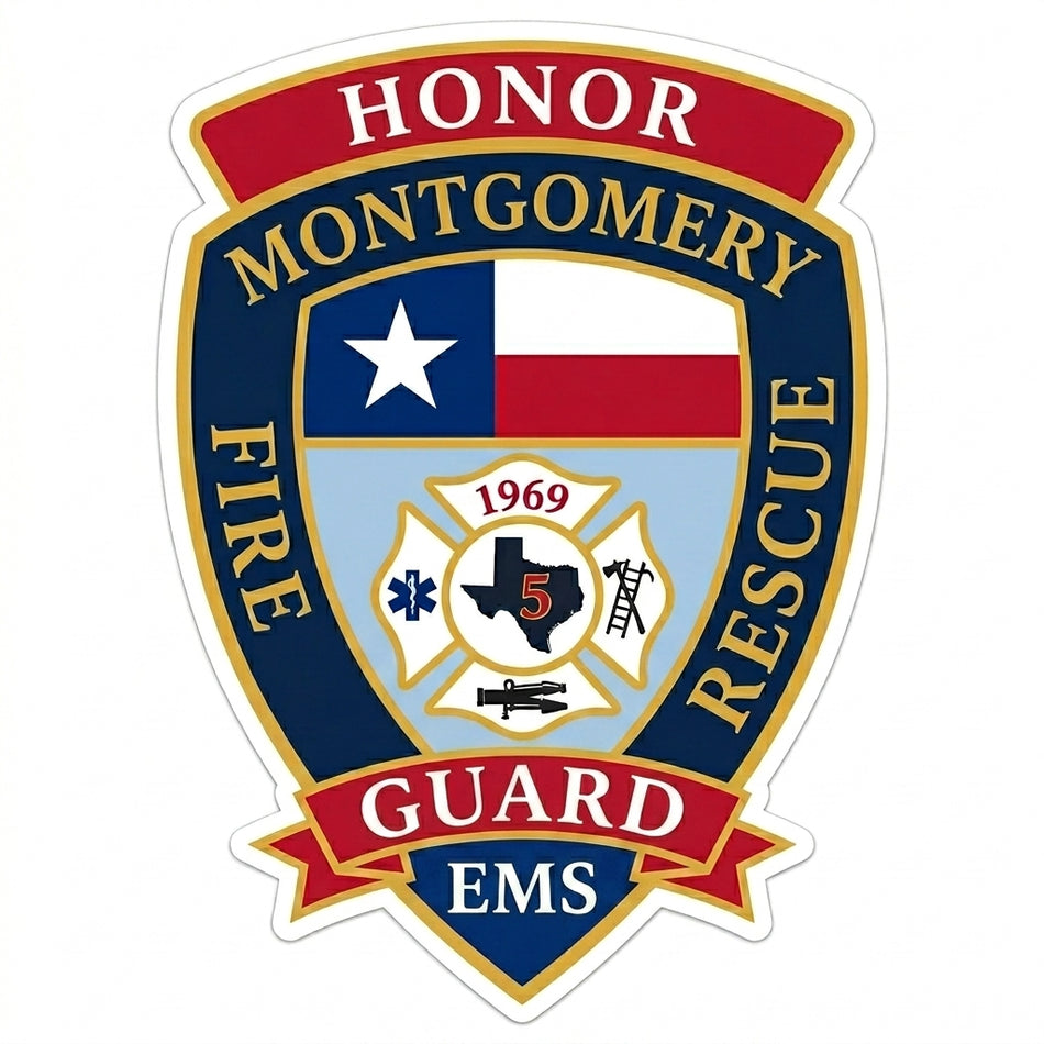 Montomery Fire Rescue Honor Guard Window/Helmet Decal or MAGNET (sqd.1)