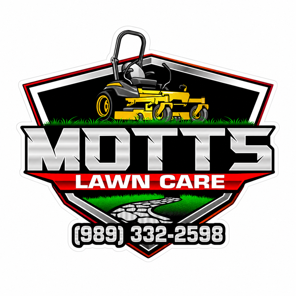 Motts Lawn Care Customer Decal or Magnet (sqd.1)