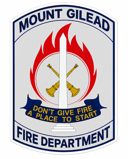 Mount Gilead Fire Dept. Customer Window or Helmet Decal economy non-reflective decal