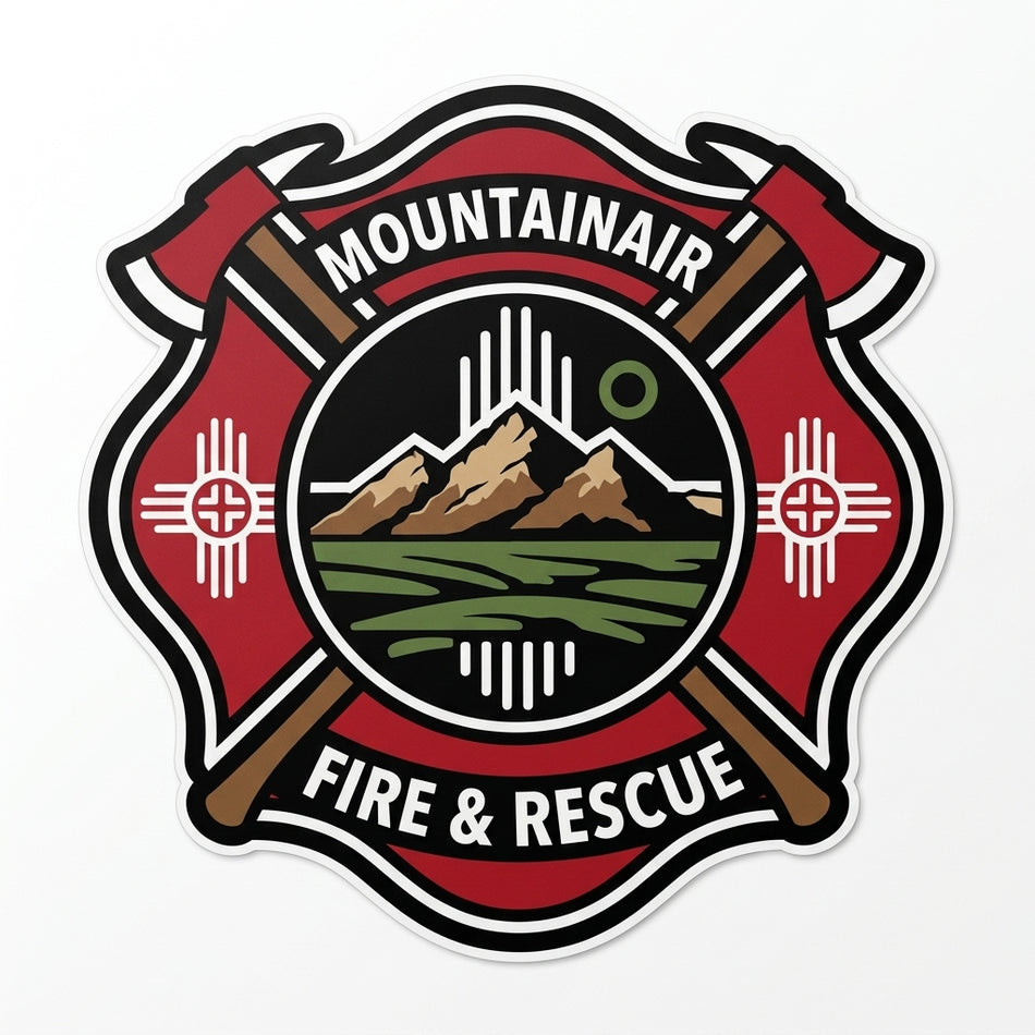 Mountainair Fire Dept. Window/Helmet Decal or MAGNET (sqd.1)