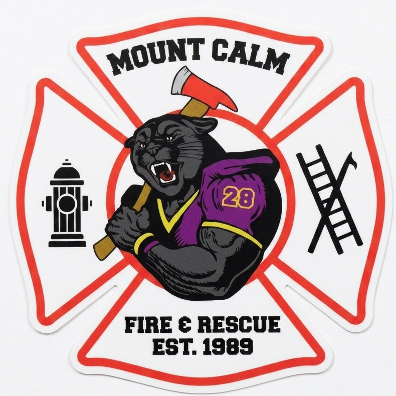Mount Calm Fire and Rescue Window/Helmet Decal or MAGNET (sqd.1)