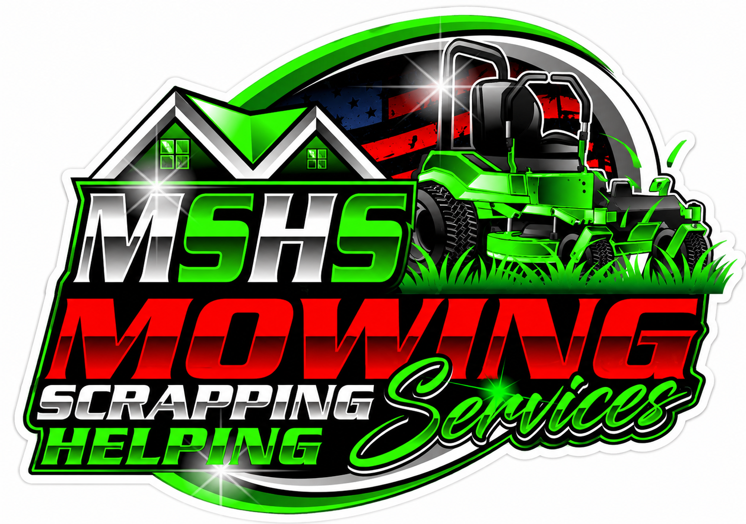 MSHS Mowing Customer Window or Helmet Decal economy non-reflective decal