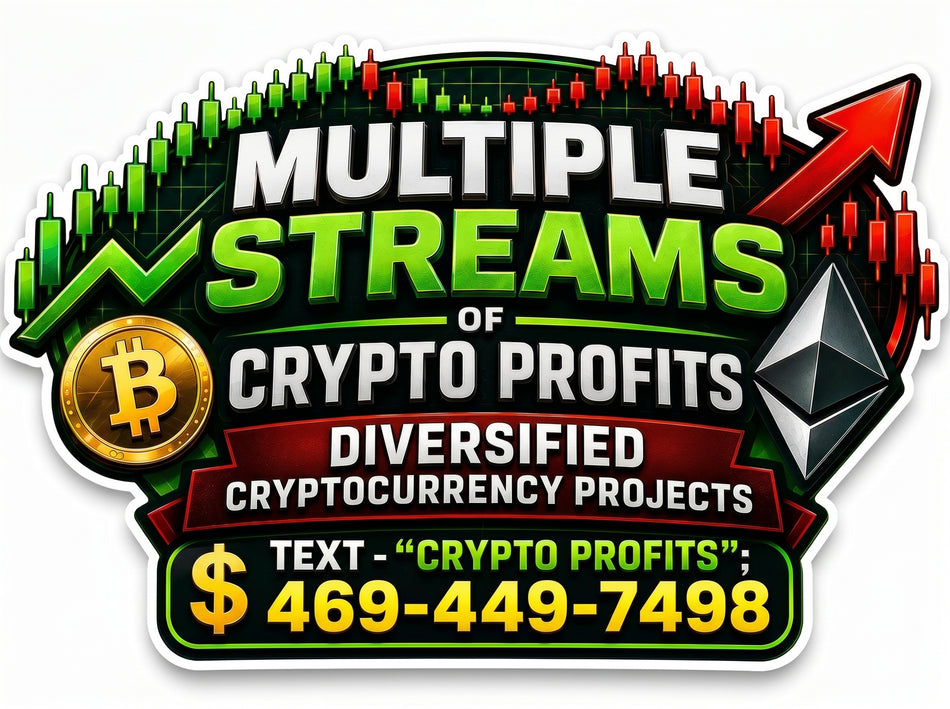Crypto Profits Multiple Streams Window or Helmet Decal (rctd.1)