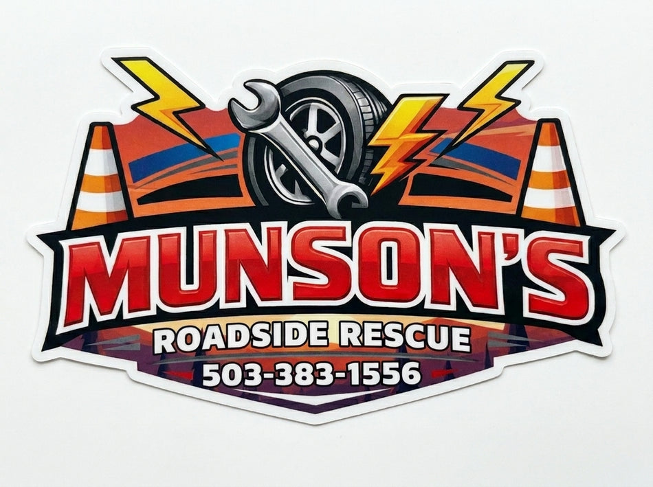 Munsons Roadside Rescue Window or Helmet Decal (rctd.1)