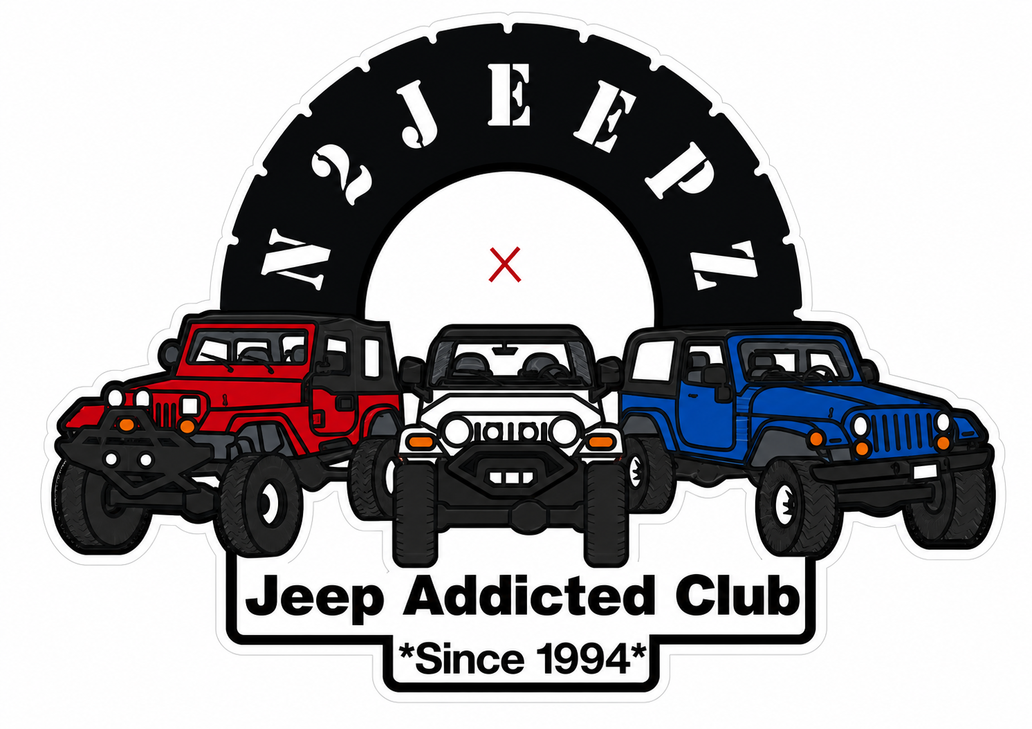 Jeep Addicted Club V2 Custom Window or Helmet Decal economy bulk decal