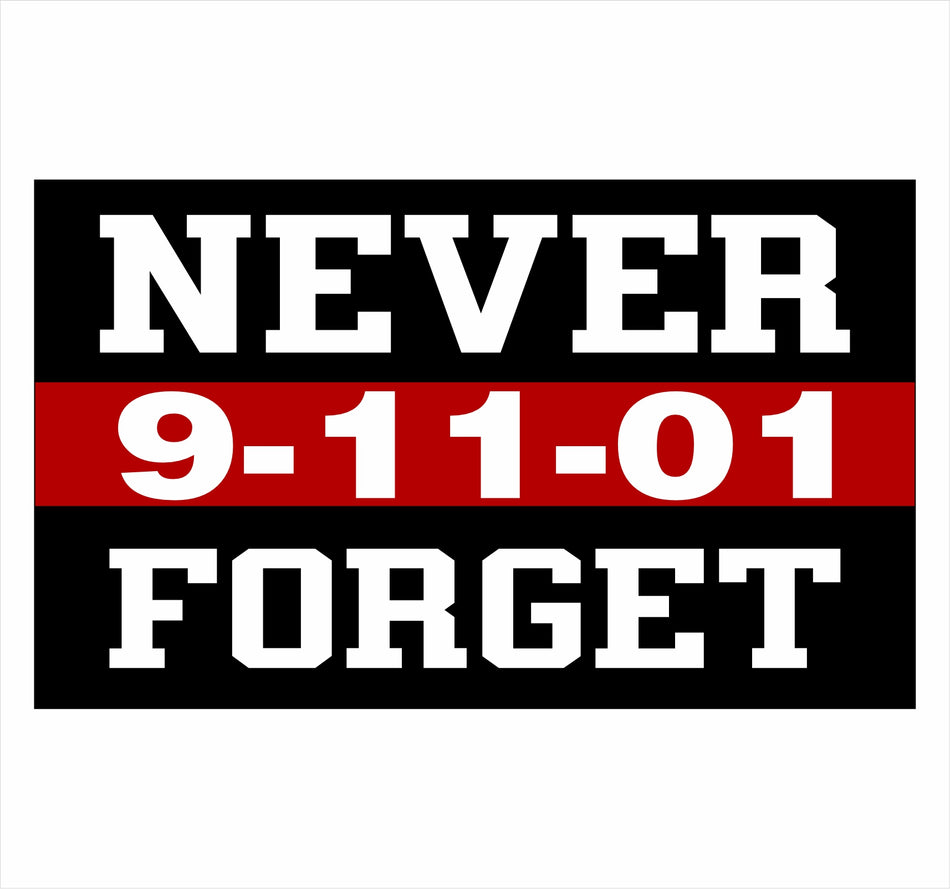 Window Decal - Never Forget Red Line Design