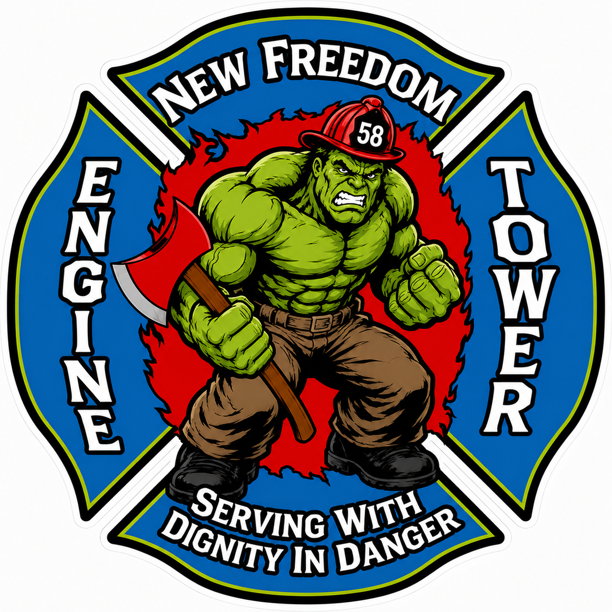 New Freedom Engine Tower Customer Window or Helmet Decal economy non-reflective decal