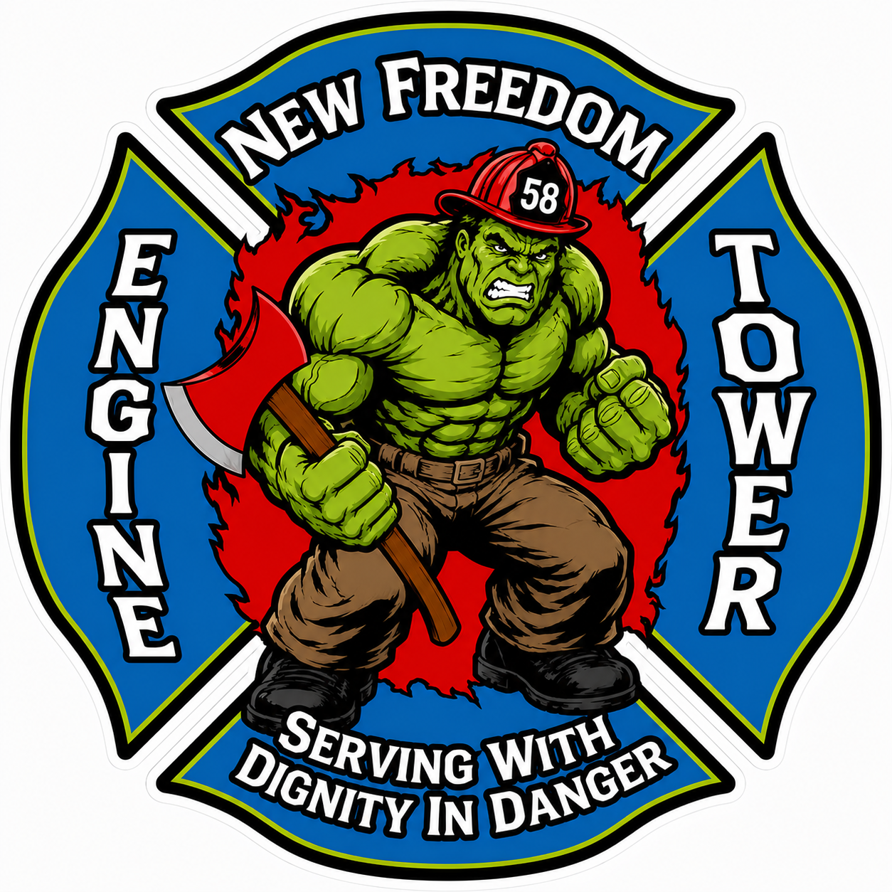 New Freedom Engine Tower Customer Window or Helmet Decal economy non-reflective decal