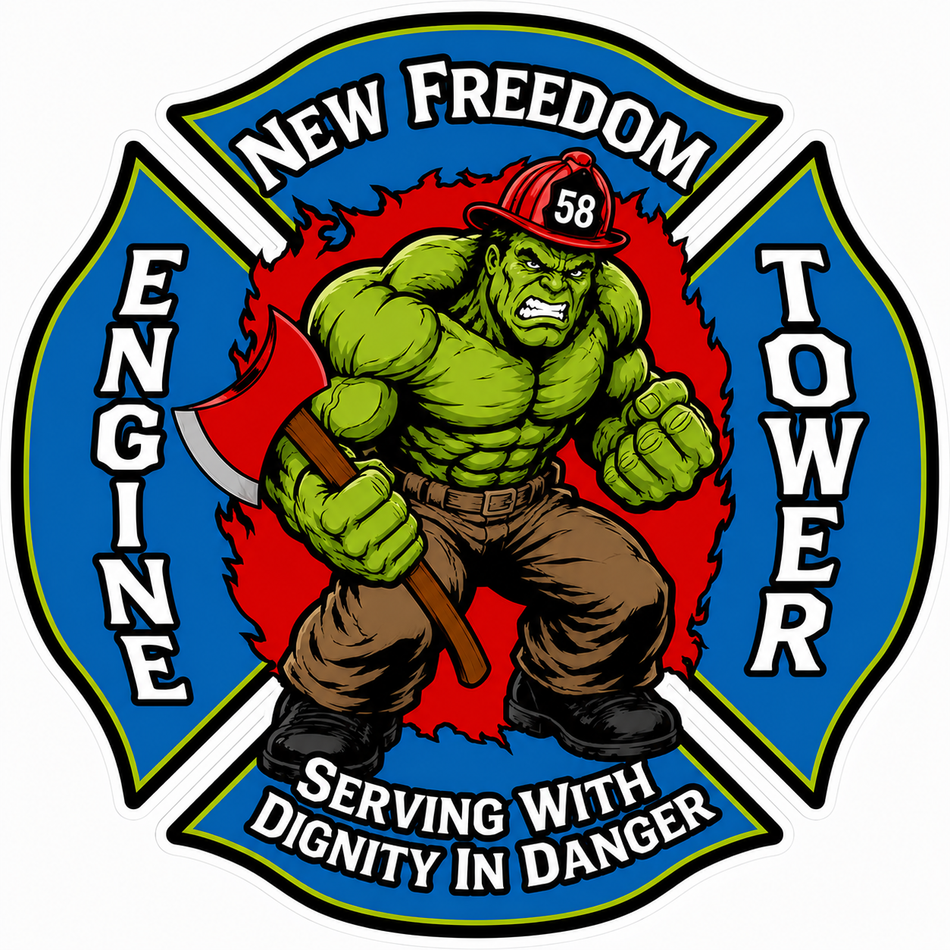 New Freedom Engine Tower Customer Window or Helmet Decal (sqd.1)