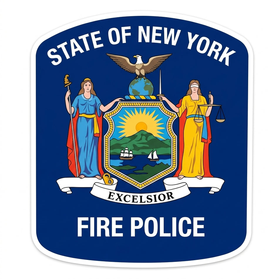 State of New York Fire Police Window/Helmet Decal or MAGNET (sqd.1)
