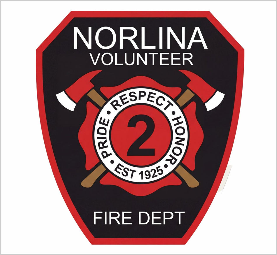 Norlina Volunteer Fire Window/Helmet Decal or MAGNET Powercall