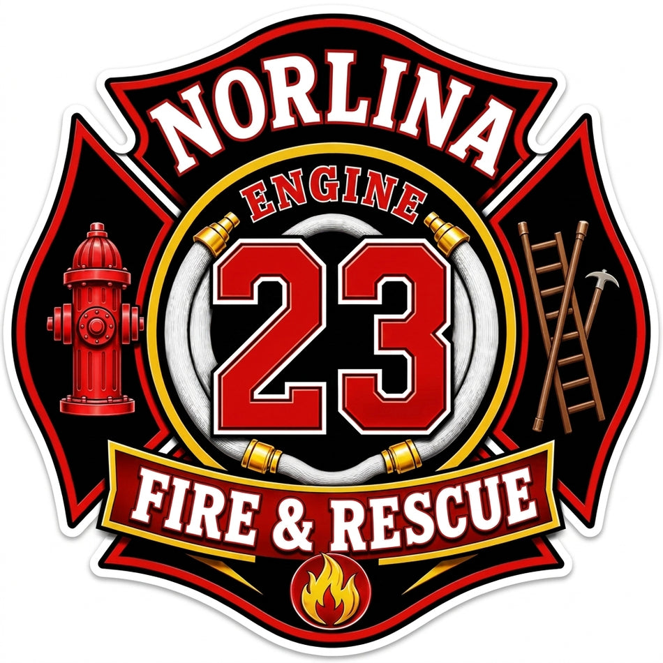 Norlina Fire and Rescue 23 Window/Helmet Decal or MAGNET (sqd.1)