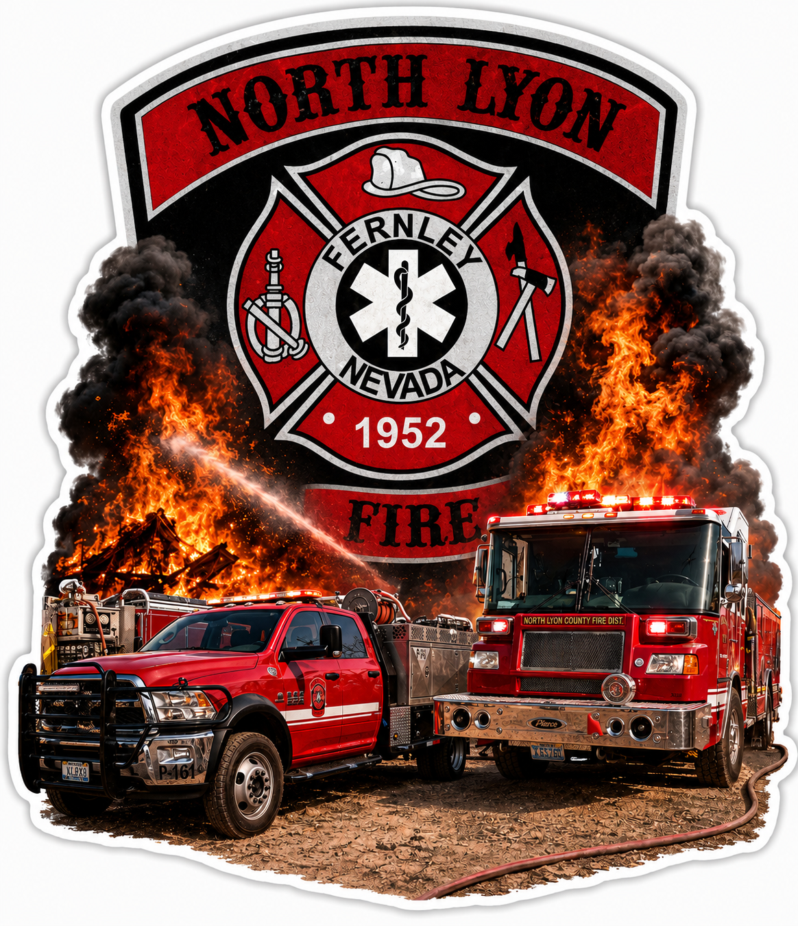 North Lyon Fernley Nevada Maltese Window or Helmet Decal economy non-reflective decal